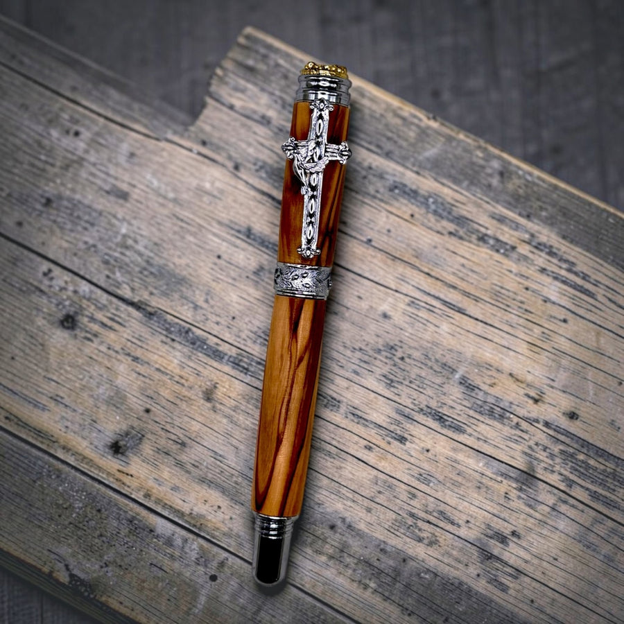 #161 Olive Wood Amazing Grace Christian Themed Rollerball