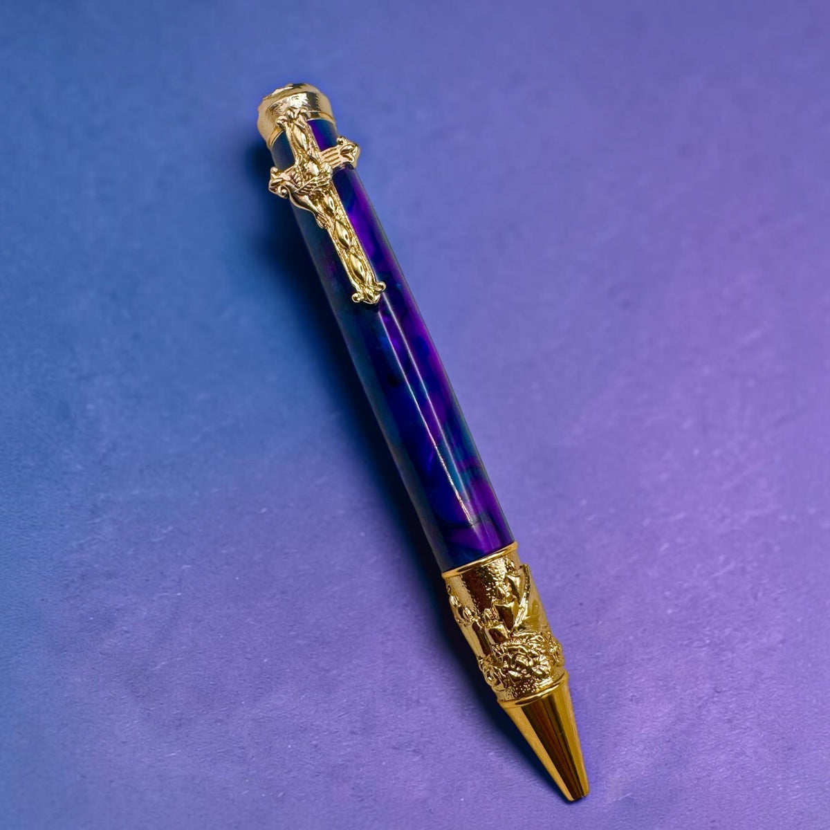 #162 Cross Style Purple Acrylic Christian Themed