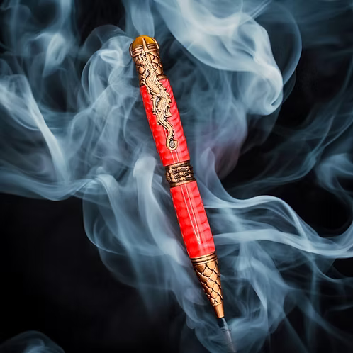 106 Dragon Style Acrylic Ball Point Pen In Red
