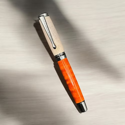 125 Cyclone Rollerball Pen Deer Antler / Dyed Maple Burl