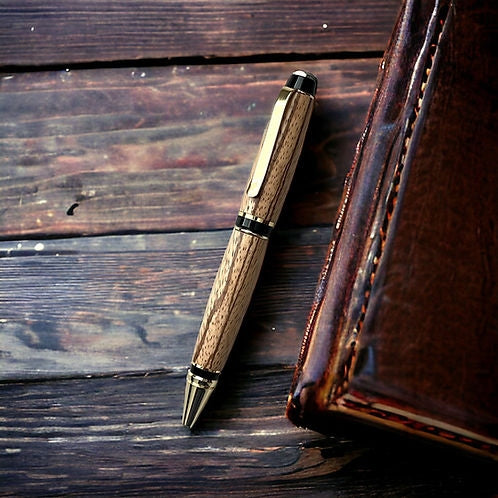 27  Zebra Wood Cigar Style Gold Finish